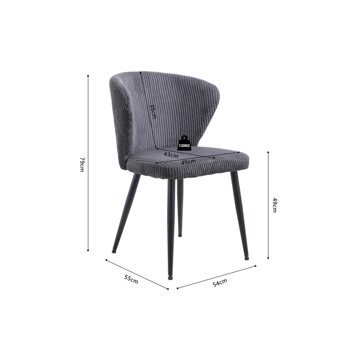 Chaise Restaurant Cafe Bar Et Horeca - Tina Gris Chaise Restaurant Cafe Bar Et Horeca - Tina Gris